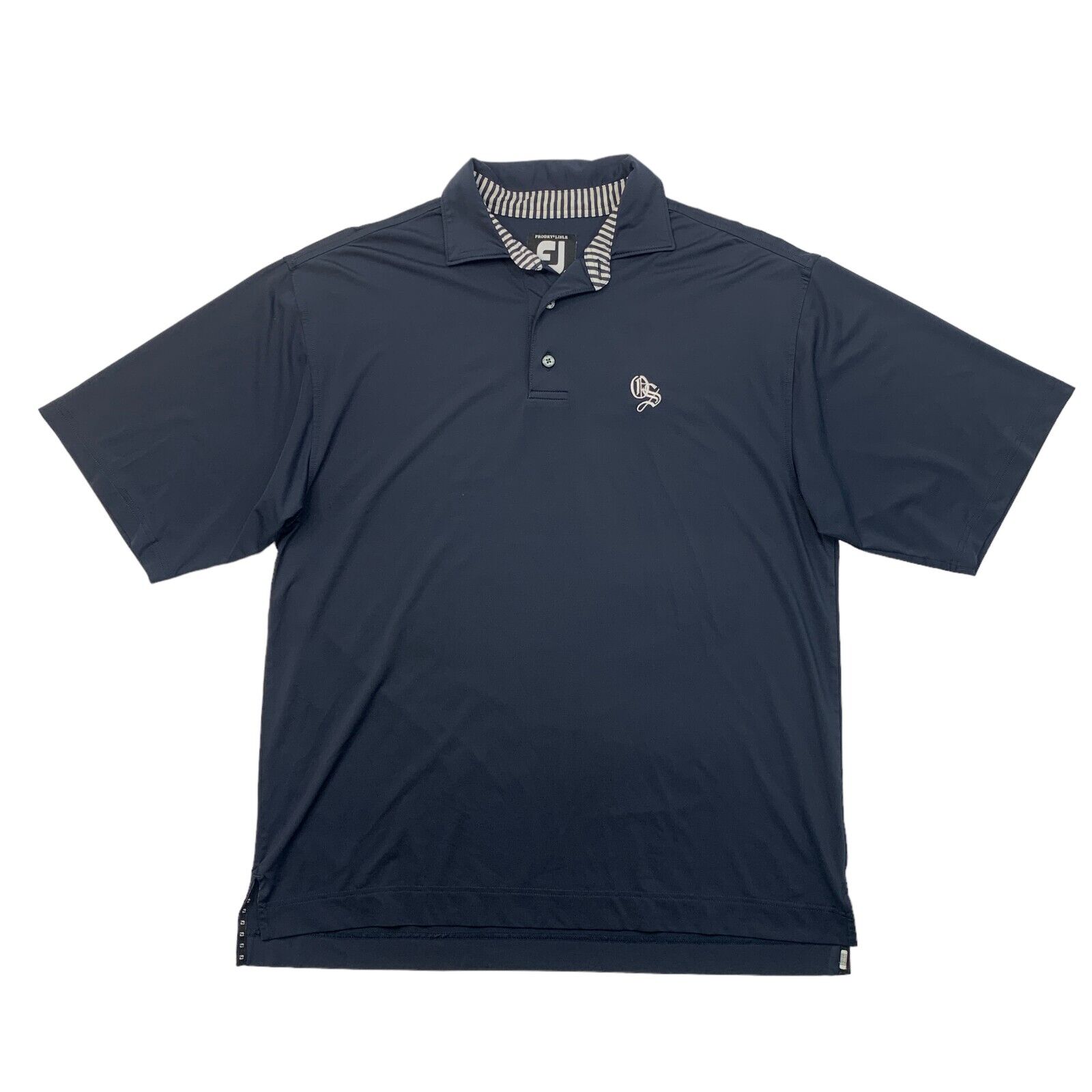 Footjoy Polo Shirt Mens M Medium Navy Blue Prodry Lisle Stretch Sweat Wicking